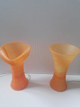 Charger l&#39;image dans la galerie, Paire de lampe orange Luceplan modèle Birzi design par Giancarlo Fassina et Carlo Forcolini, 2004, design italien
