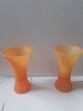 Charger l&#39;image dans la galerie, Paire de lampe orange Luceplan modèle Birzi design par Giancarlo Fassina et Carlo Forcolini, 2004, design italien
