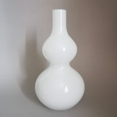 Vase bubble vintage en opaline blanc.