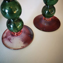 Charger l&#39;image dans la galerie, Bougeoirs verre coloré italien années 60 - Maison Panache
