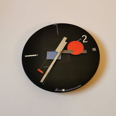 HORLOGE MURALE VINTAGE CONSTRUCTIVISTE DE NICOLAÏ CANETTI POUR ARTEC. USA. Memphis milano