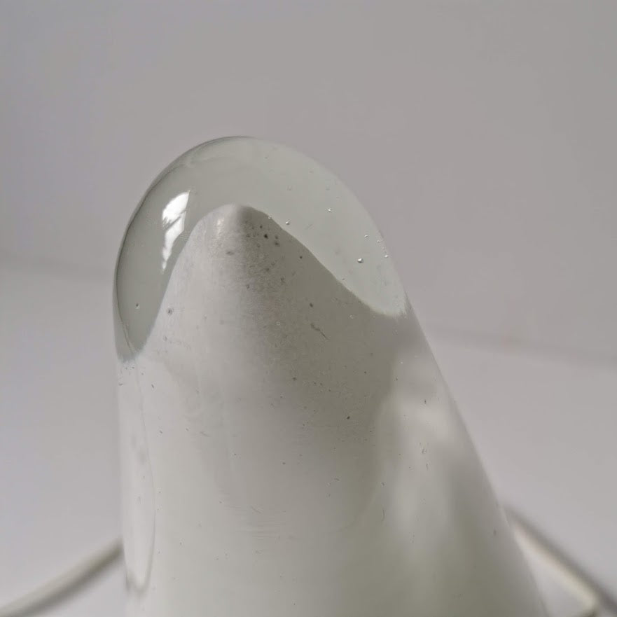 Lampe Tepee SCE En Verre Blanc, 38cm, Style Vintage Forme Pyramide - Lumière Douce D'ambiance, état Opérationnel
