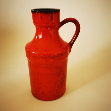 vase céramique rouge vintage et anse