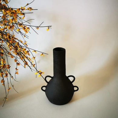 vase céramique noir anse - Maison Panache