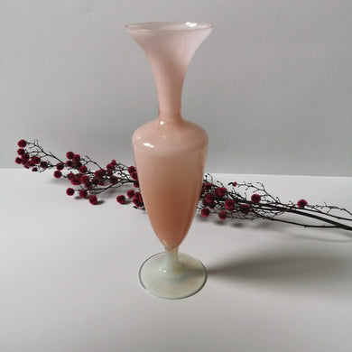 Vase soliflore opaline rose vintage