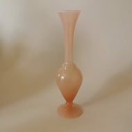 Vase tendance en opaline rose vintage
